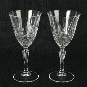 Vintage Wine Glass Salzburg by CRISTAL DE FLANDRE Set of Two